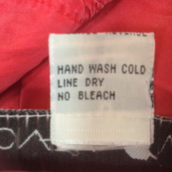 Jonathan Martin Vintage Red Silk Oversized Button Down Shirt Size Medium - Picture 4 of 4